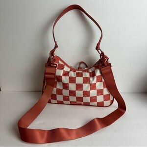 Madden Girl Rachel Crossbody Bag Checkered Rust Cinch Convertible Alternative